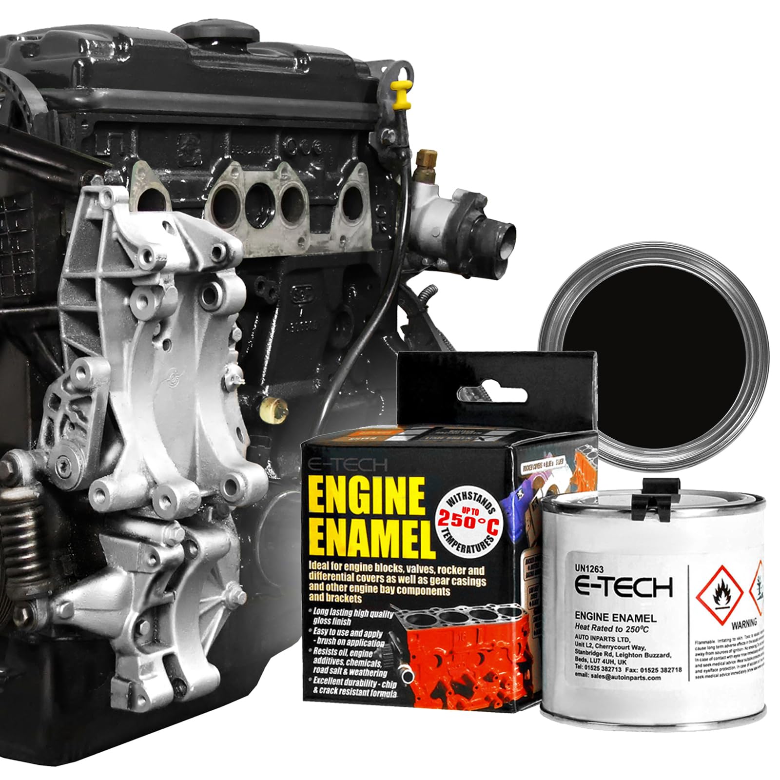 E-TECH Engine Enamel - 250ml Brush-on paint (Black)