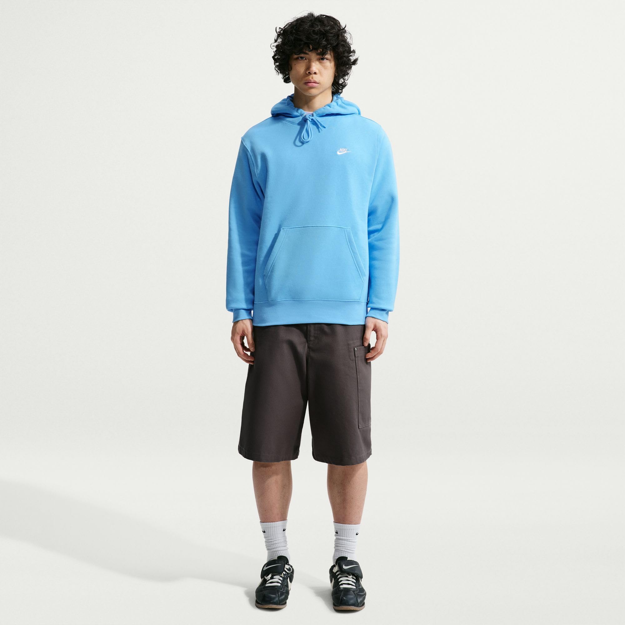 Nike Men's Club Pullover Fleece Hoodie Medium Football Blue/Football Blue/White