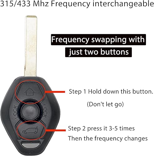 Miniatura 2 de MechanMagic Llavero de repuesto para BMW 3 5 6 Series M3 X3 X5 Z4 2000 2001 2002 2003-2009 LX8FZV CAS2 E46 E83 E53 E85 Control remoto de entrada sin