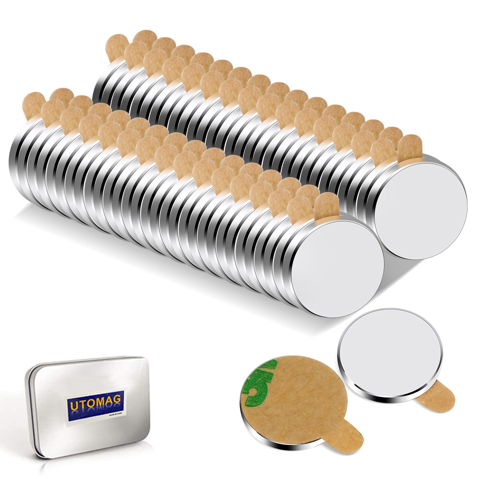 UTOMAG 30 Pcs Rectangular Neodymium Magnets with Adhesive Backing 20x10x1mm — Amazon image 13