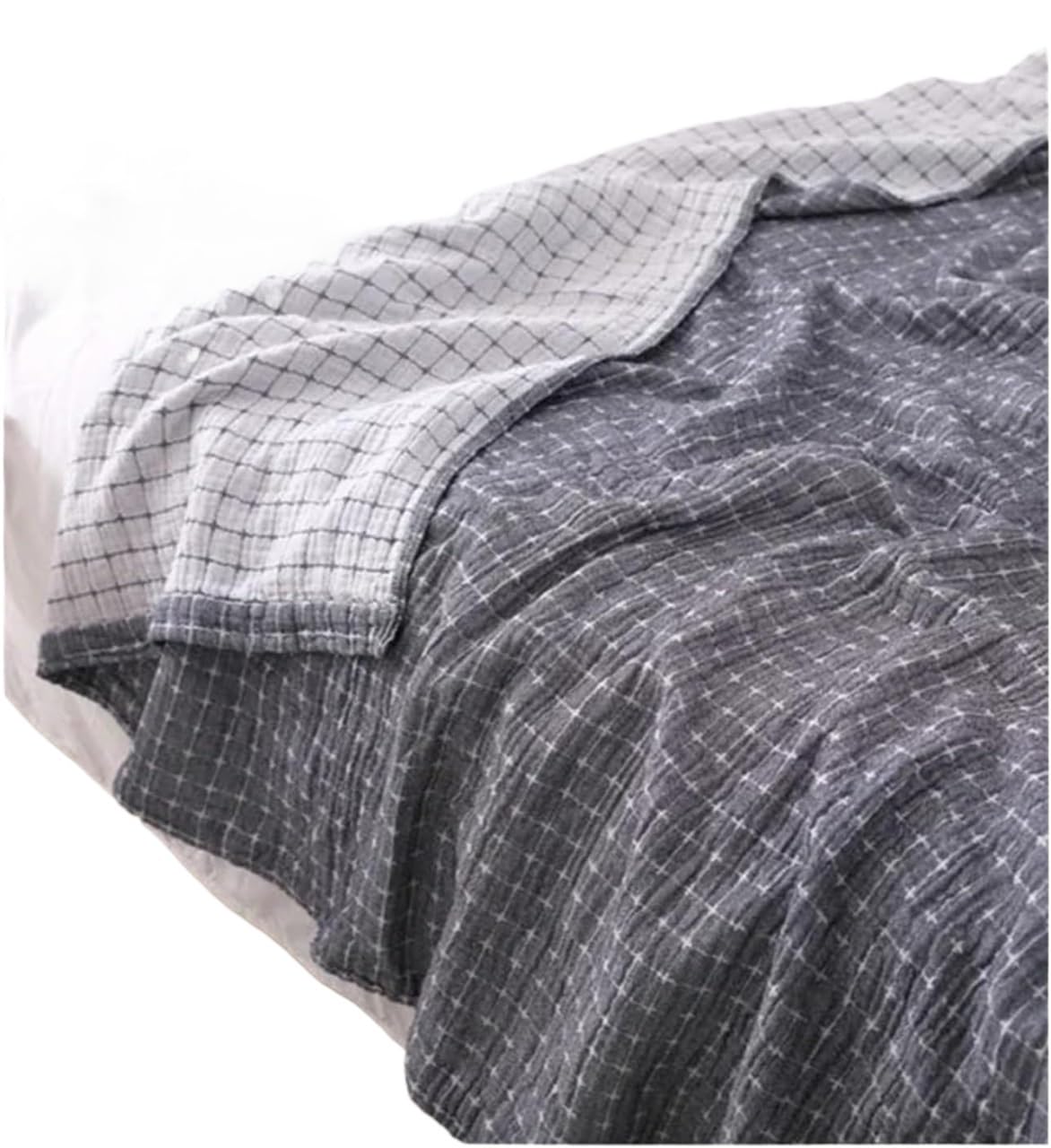 Breathable Cooling Cotton Muslin Blanket Multicolor Multiple Sizes(Color1,150x200cm)