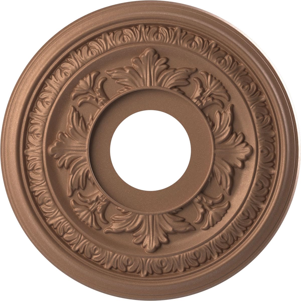 Ekena Millwork 13"OD x 3 1/2"ID x 3/4"P Baltimore Thermoformed PVC Ceiling Medallion (Fits Canopies up to 5 1/4"), Aged Copper