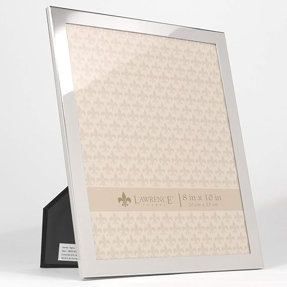 Lawrence Frames 589080 8x10 Flat Silver Metal Picture Frame