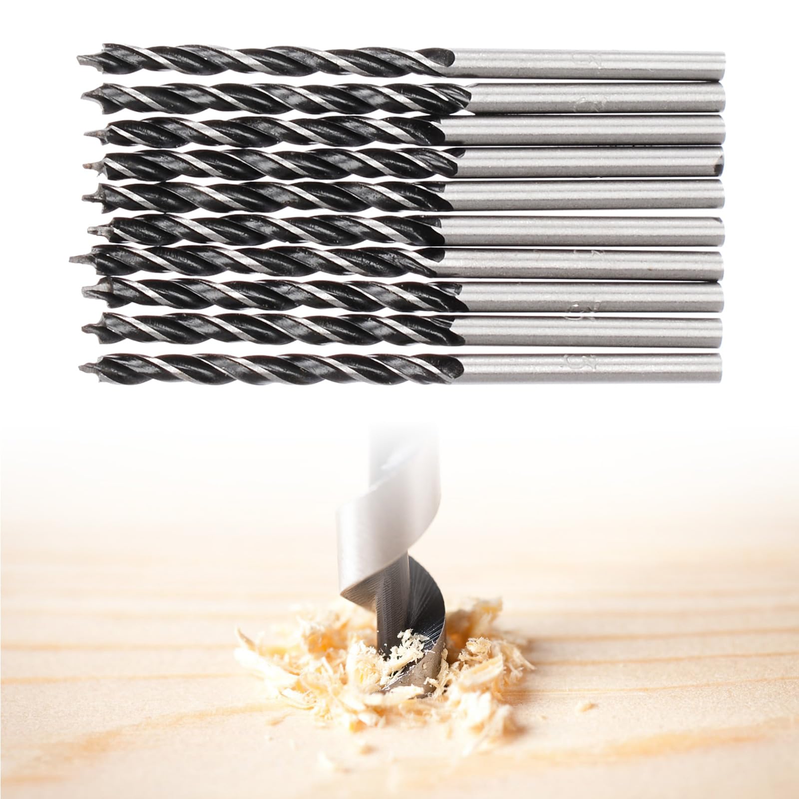 Lot De 2 Forets Hélicoïdaux Extra Longs 3x200mm - Acier Rapide - Pour Percer Bois, Plastique, Aluminium - Idéal Bricolage - 2