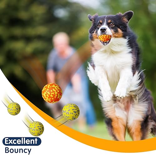 Miniatura 5 de Paquete de 10 pelotas para perros para masticadores agresivos de 2.5 pulgadas, pelota de tenis interactiva para perros, juguetes resistentes para