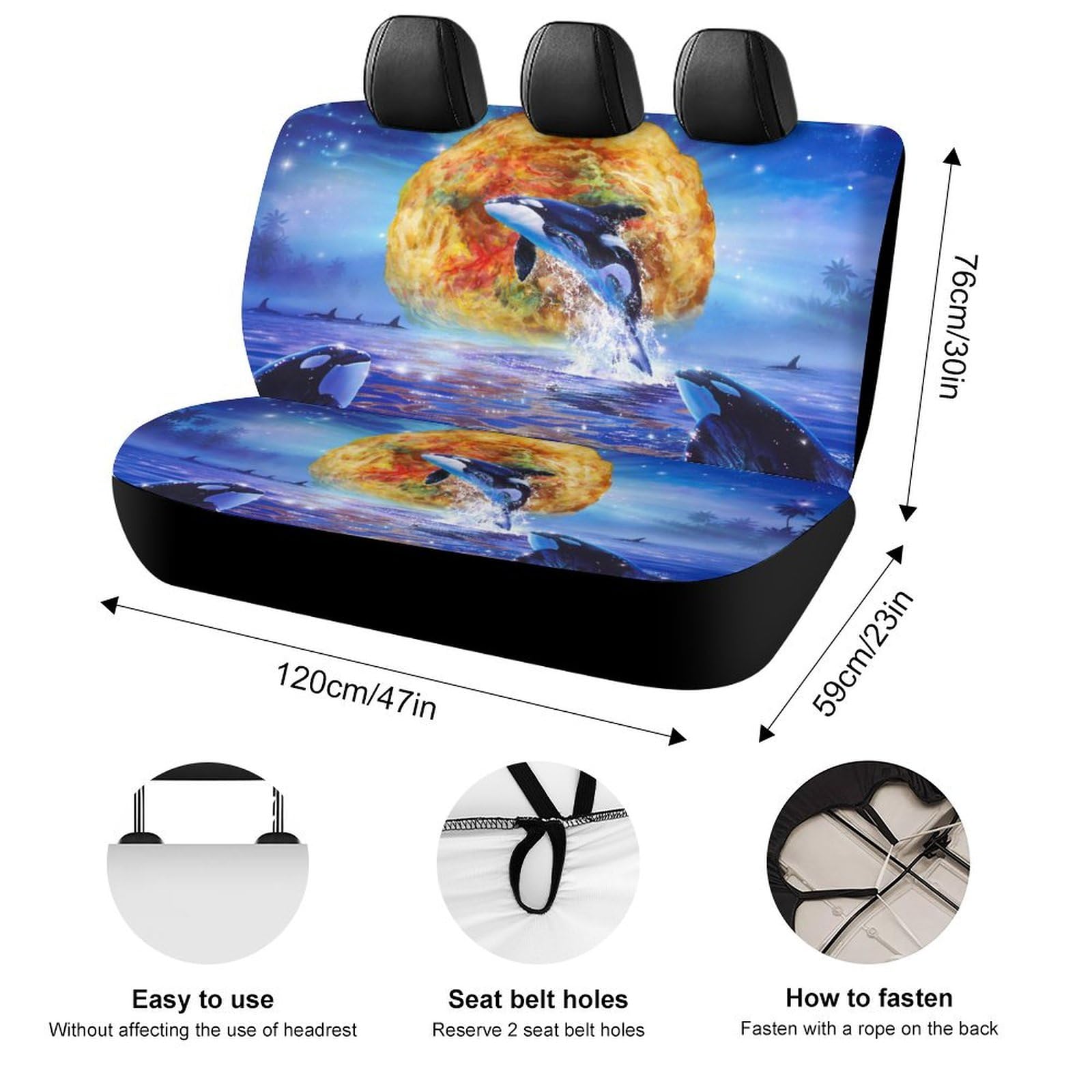 Amazon.co.jp: 車シートカバー イルカ 星空 海 カーシートカバー 車 