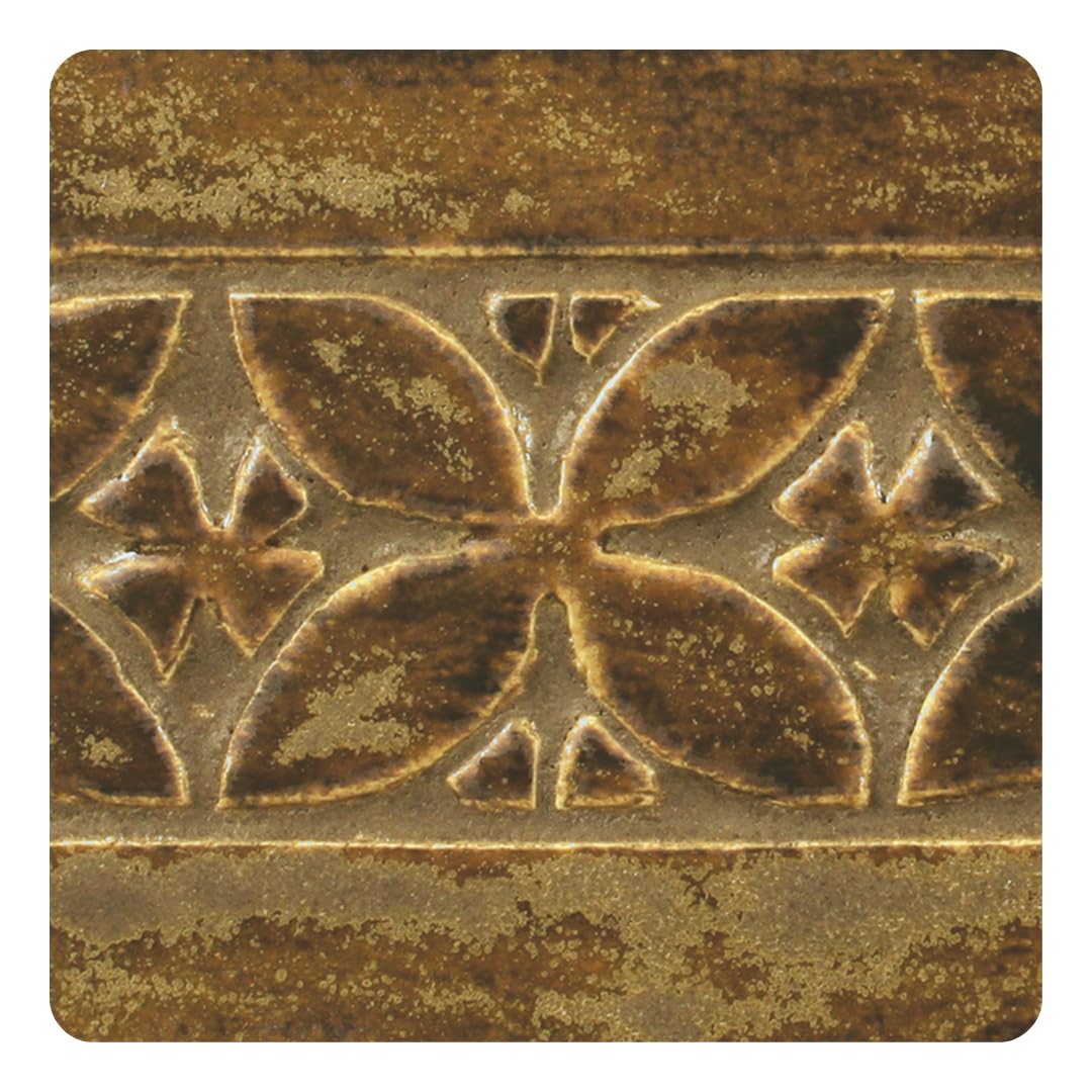 Potters Choice Glaze Textured Amber PC-61 High Fire Lead Free for Pottery Clay, Bisque, Ceramic, 1-Pint