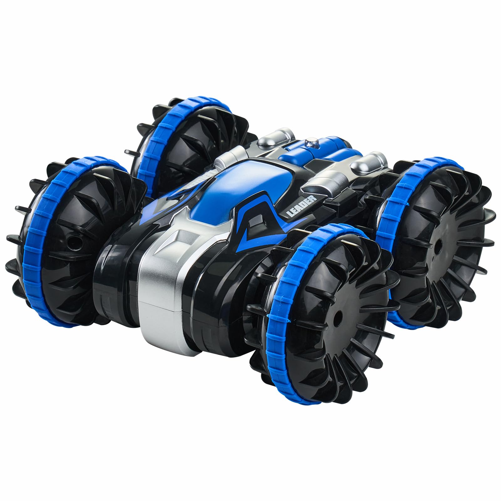 VEVOR Voiture télécommandée amphibie, 4WD étanche 2,4 GHz pour enfants, voiture télécommandée rotative à 360° avec 2 batteries, jouet tout-terrain, plage, piscine pour garçons et filles de 6 ans et