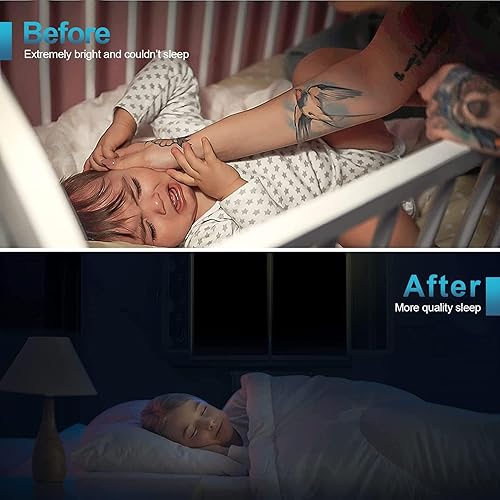 Miniatura 8 de Cortinas 100% opacas para dormitorio, persianas portátiles de bricolaje, sin taladro, persianas opacas con calcomanías y pestañas para guardería,