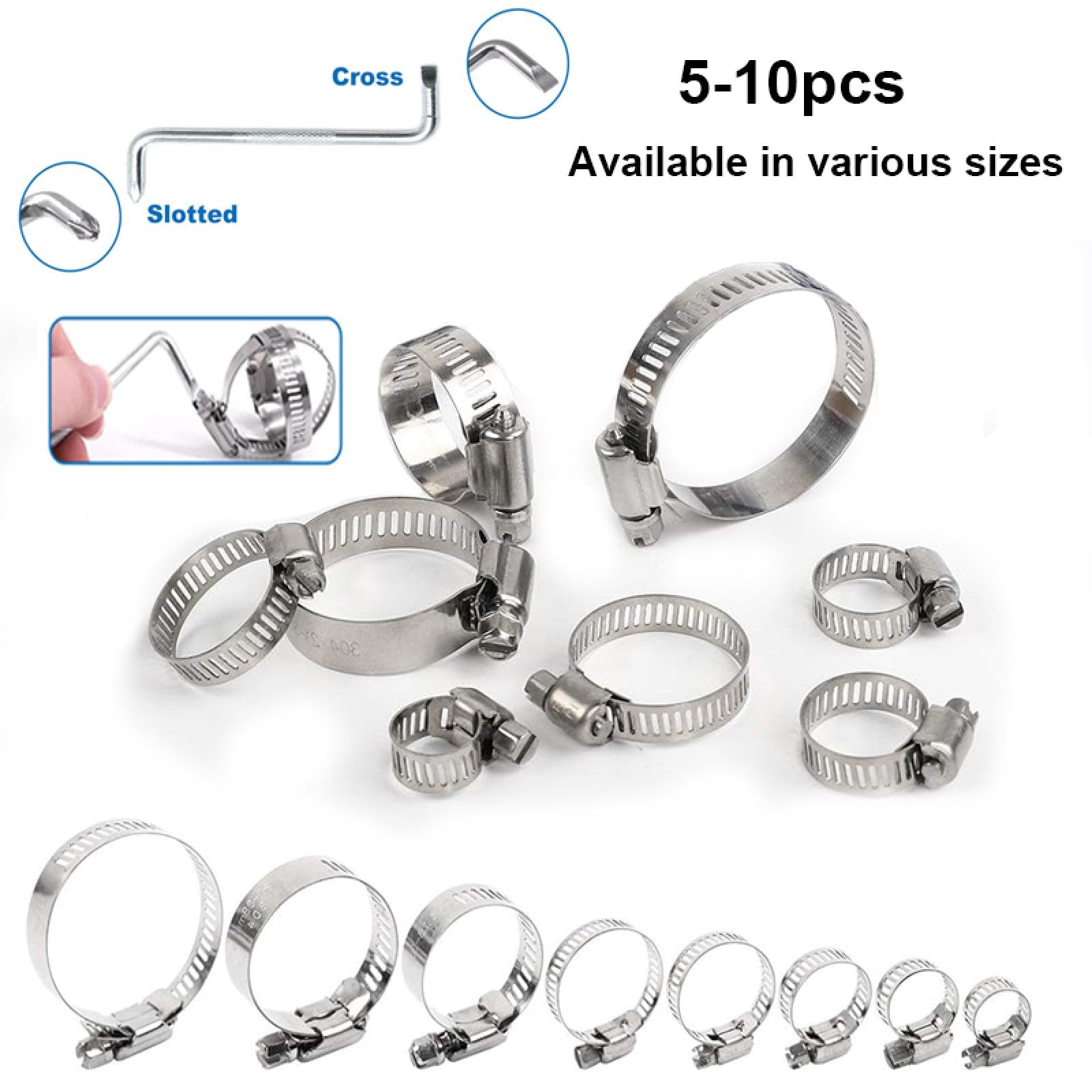 304 Edelstahl Schlauchschellen, Nicht Perforiert – Verstellbar Von 19-38 Mm, Robust Mit Höherem Drehmoment