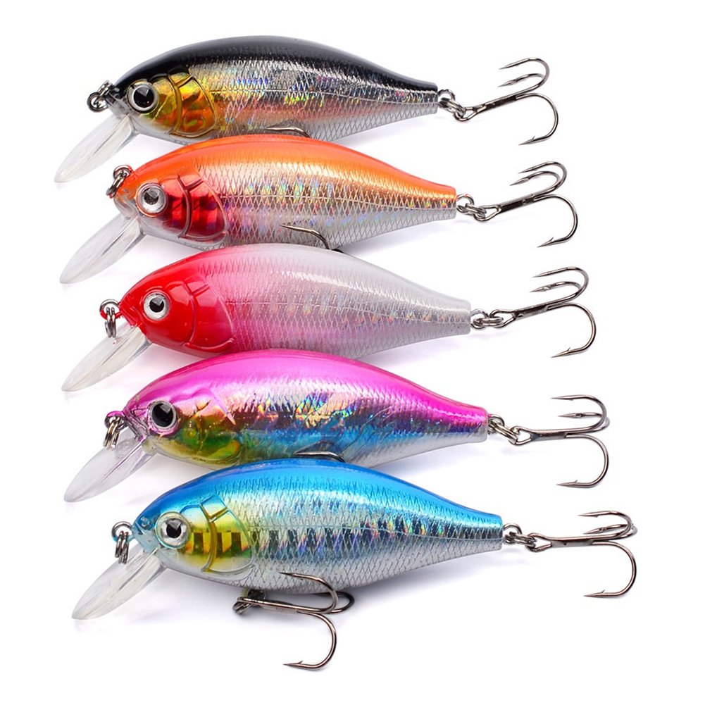 Braceus7cm Trolling Fishing Lures Artificial Underwater Bionic Fish Tackle Crank Bait 1#