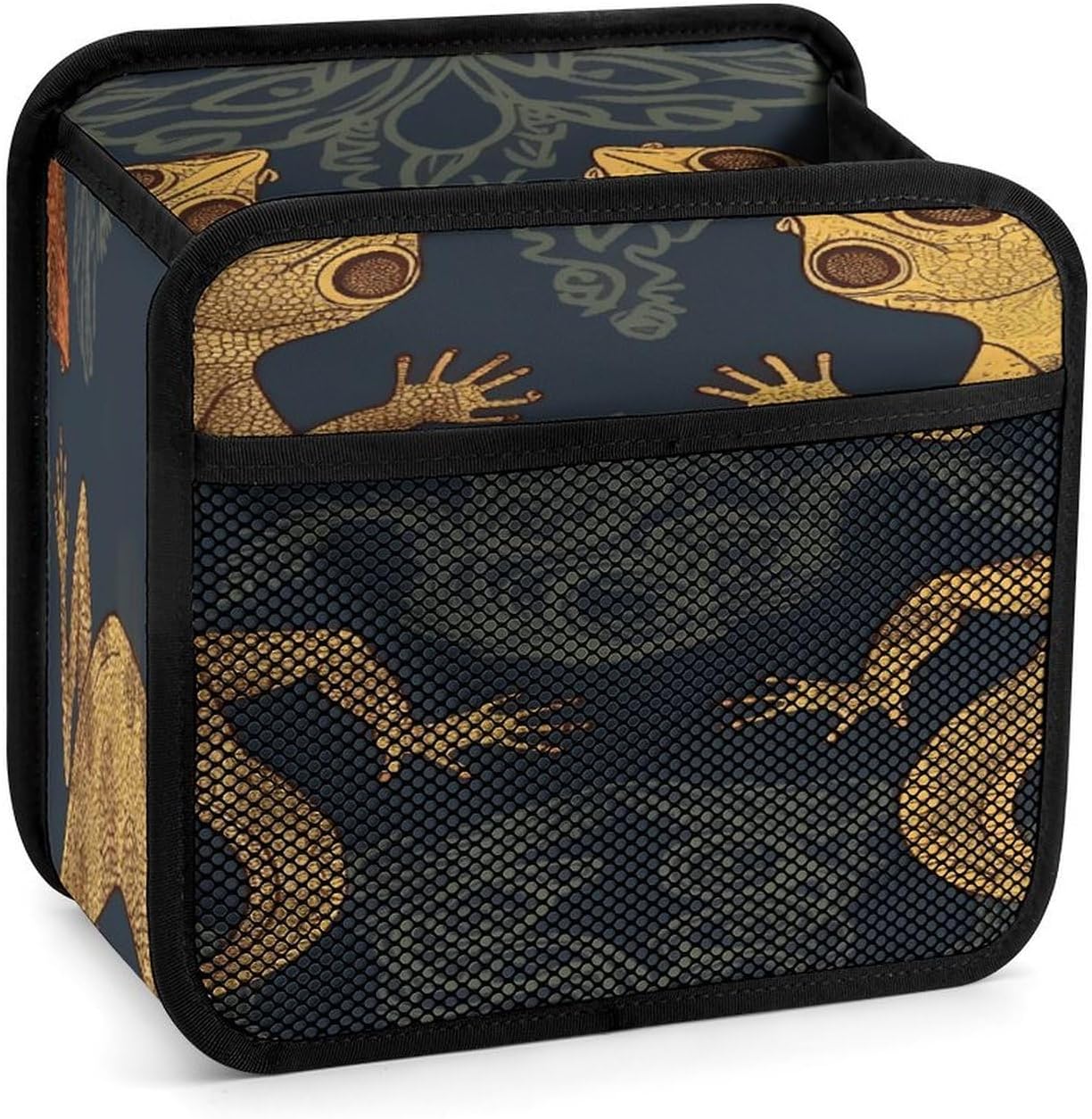 Gecko Lizards Car Backseat Organizer with Clear Tablet Holder, Multi Pockets Waterproof Oxford Kick Mat Storage Bag, Universal Auto Seat Back Storage Caddy for Drinks Travel Essentials