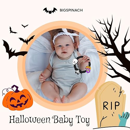 Miniatura 7 de Juguete de bebé de Halloween Gótico Baby Mordedor Anillo Baby Stuff Juguete de dentición (Bat)