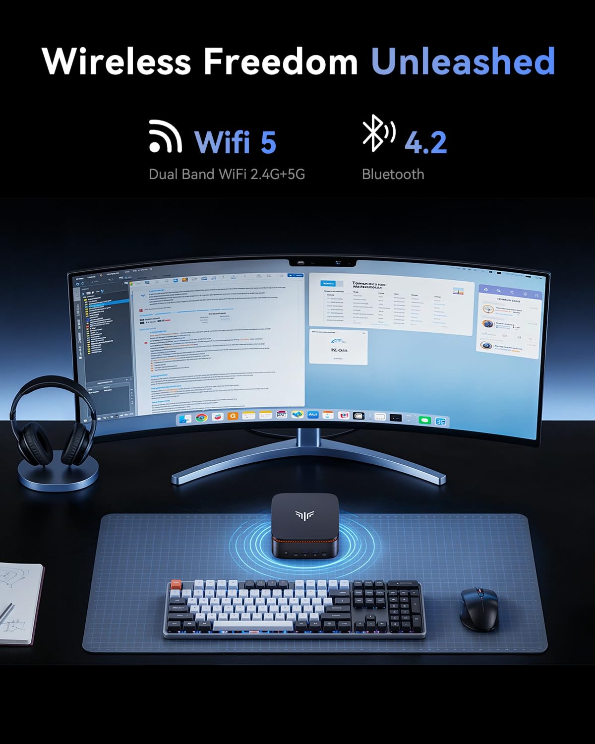 NiPoGi Pinova P1 Mini PC AMD Ryzen Embedded R2544(4C/8T, Max 3.7GHz,Migliore di 3500U/ R2514/i3-10110U) 8GB DDR4,256GB SSD, 4K UHD Triplo Display (HDMI 2.0/DP 1.4/Type-C) WiFi 5 BT4.2
