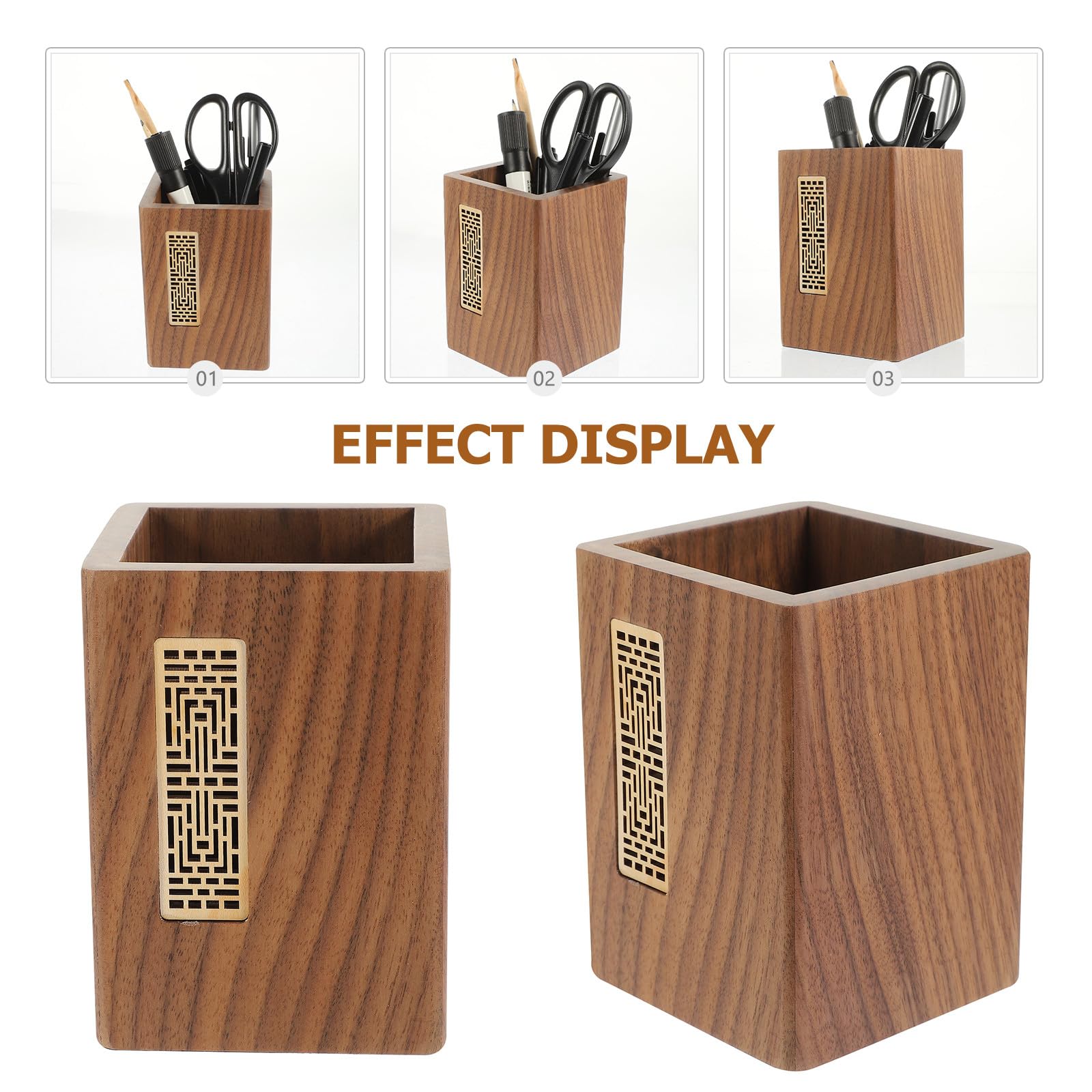 Stiftehalter aus Walnussholz, Schlichter Schreibtisch Organizer