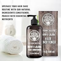 Vista 5 de Viking Revolution Biotin - Acondicionador para hombre, eucalipto y menta con aceites de jojoba y menta, para cabello seco (17 onzas)