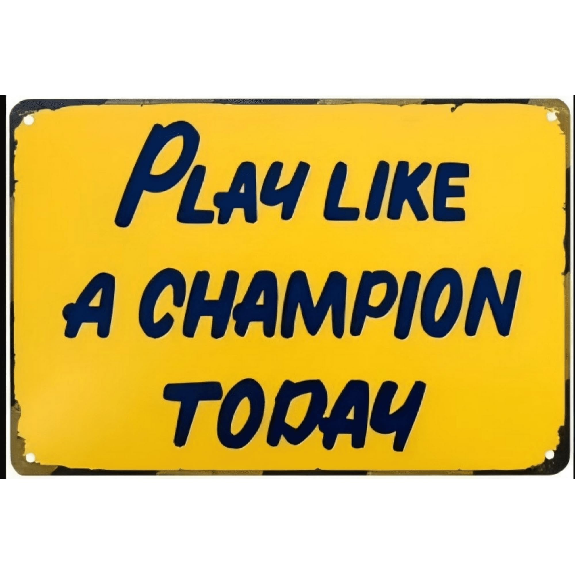 2 Pack Play Like A Champion Today Sign - Play Sign Inspirational Classic Metal For Bar Restaurant Cafe Men Cave Pub Bar Home Wall Decor（8x12 Inch）
