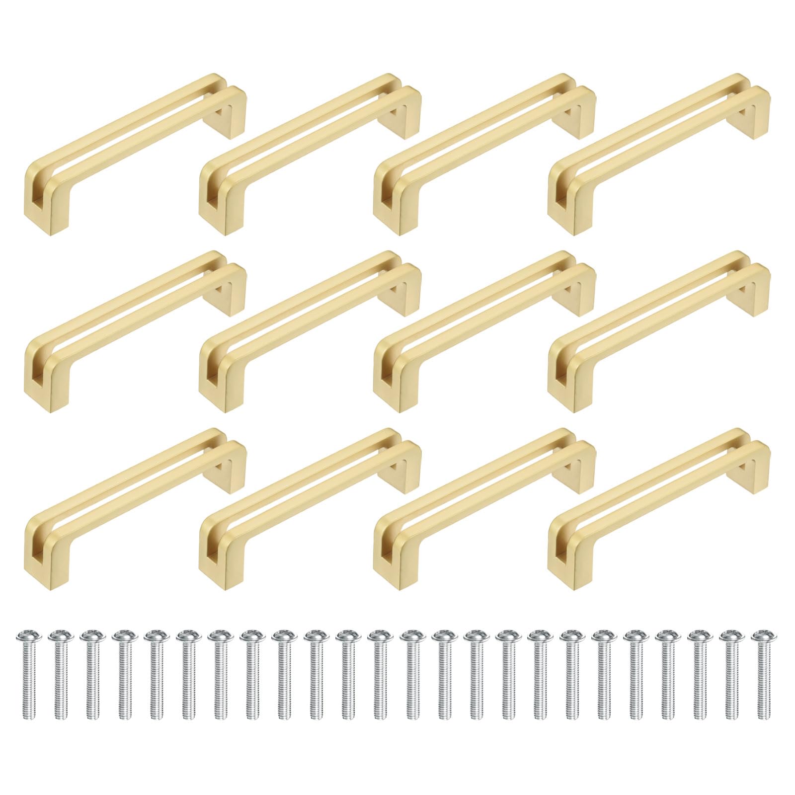 Poignées d'armoire de cuisine 96mm lot de 12 boutons dorés pour meuble placard