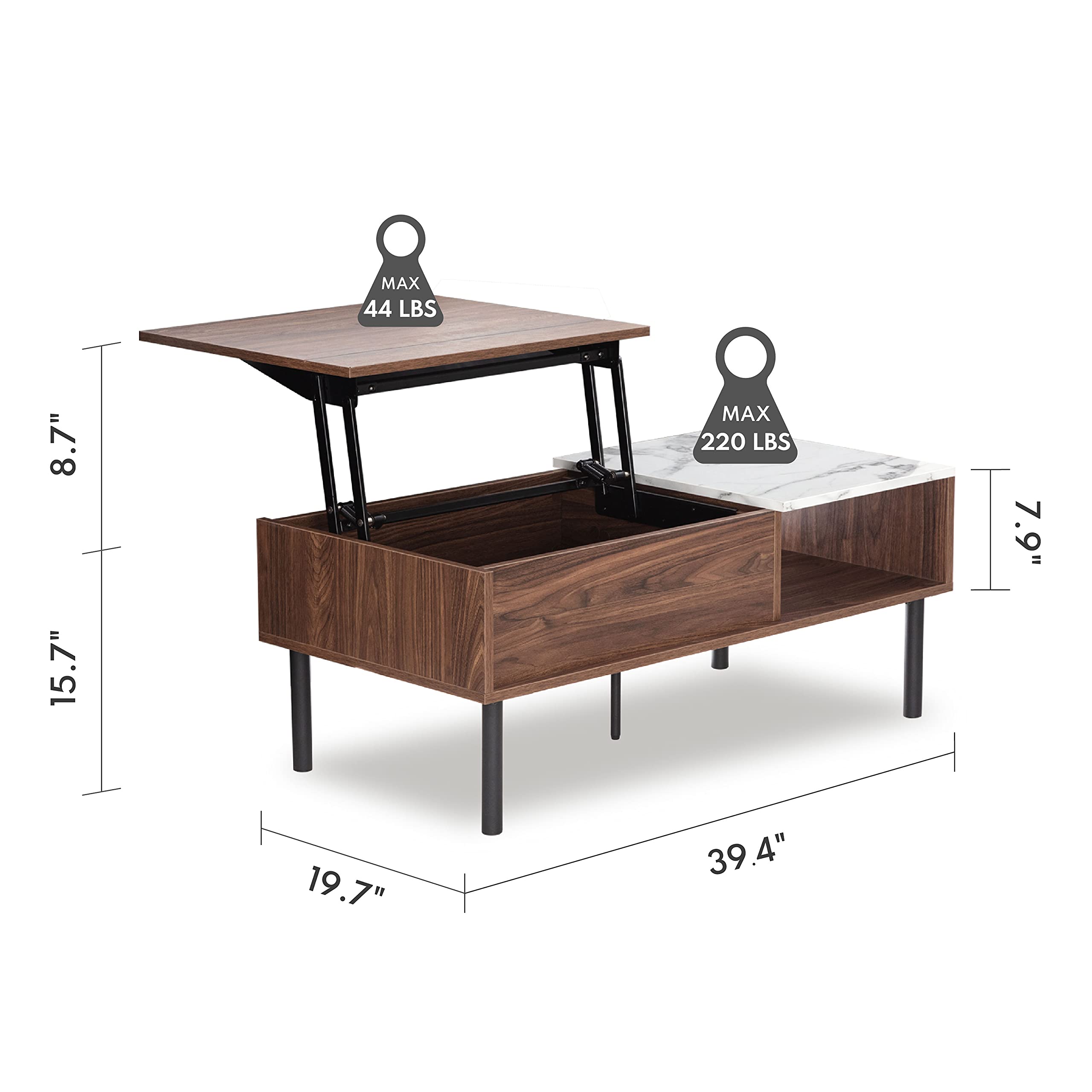 Harmati Lift Top Coffee Table with Storage Lift up Center Table for