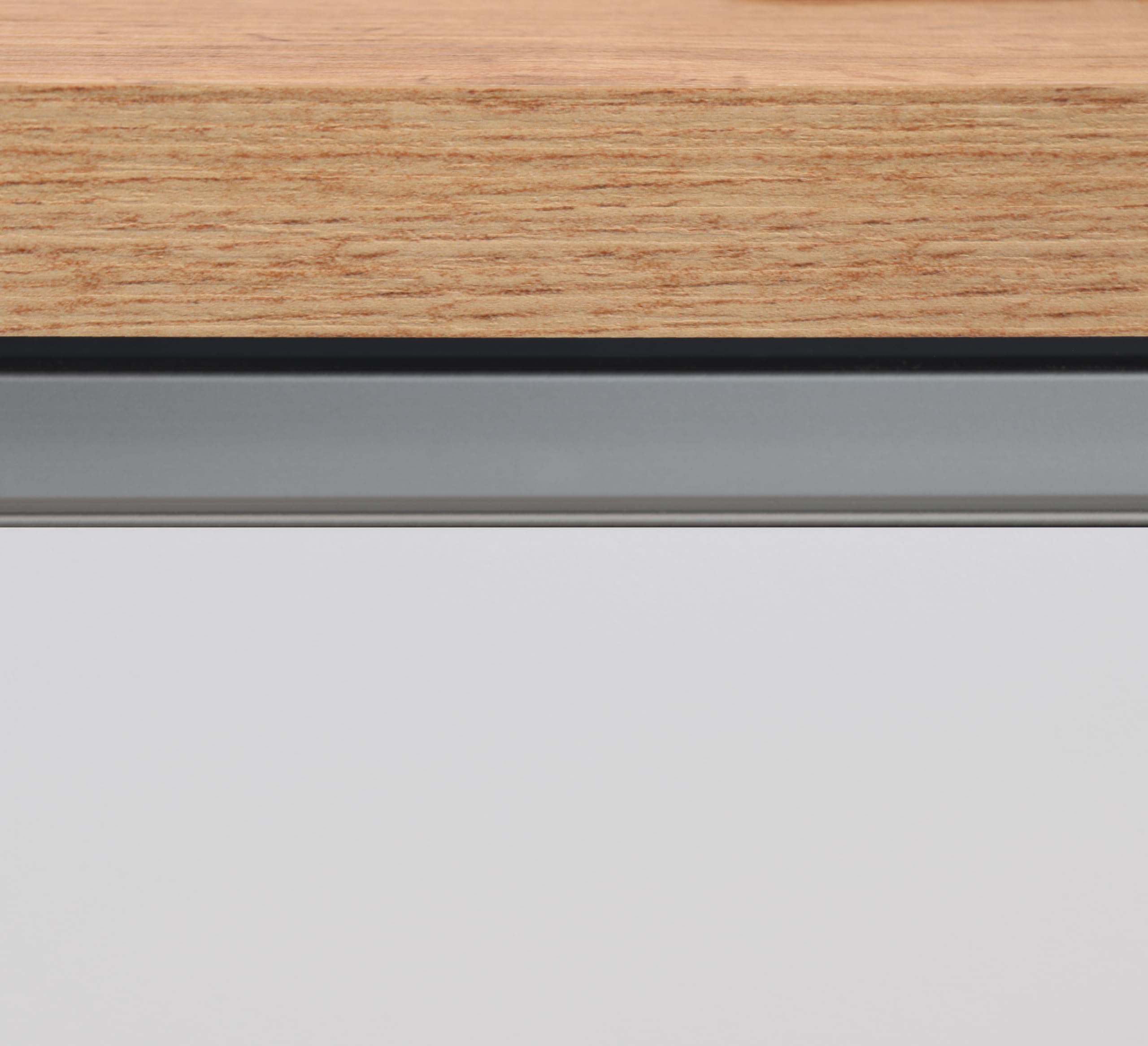 Generico Web Furniture Isola SOLE Cucina 155 x 90 x 90 cm Antracite/Report (Bianco lucido/Rovere)