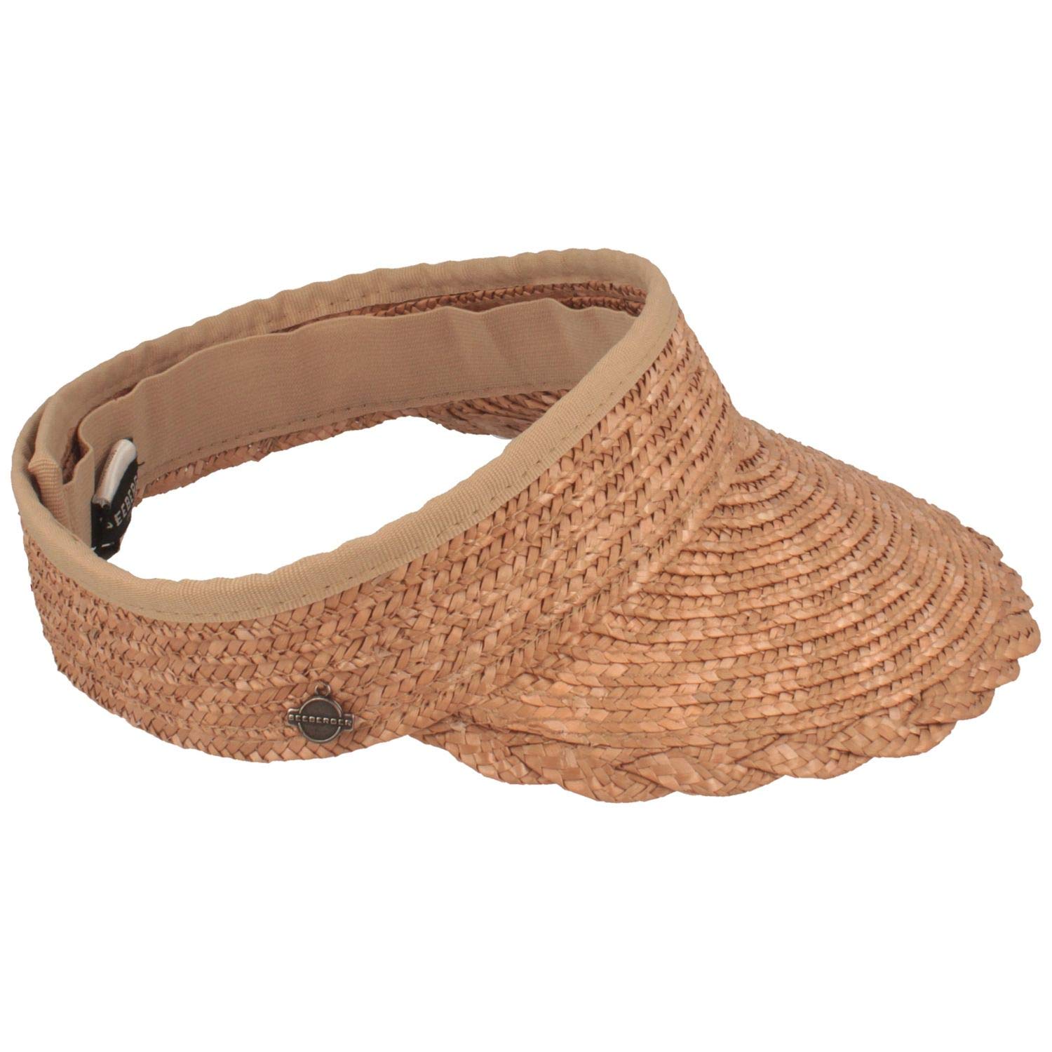 Seeberger Sunvisor Women's Sun Hat with Straw Border - Beige - 57 cm