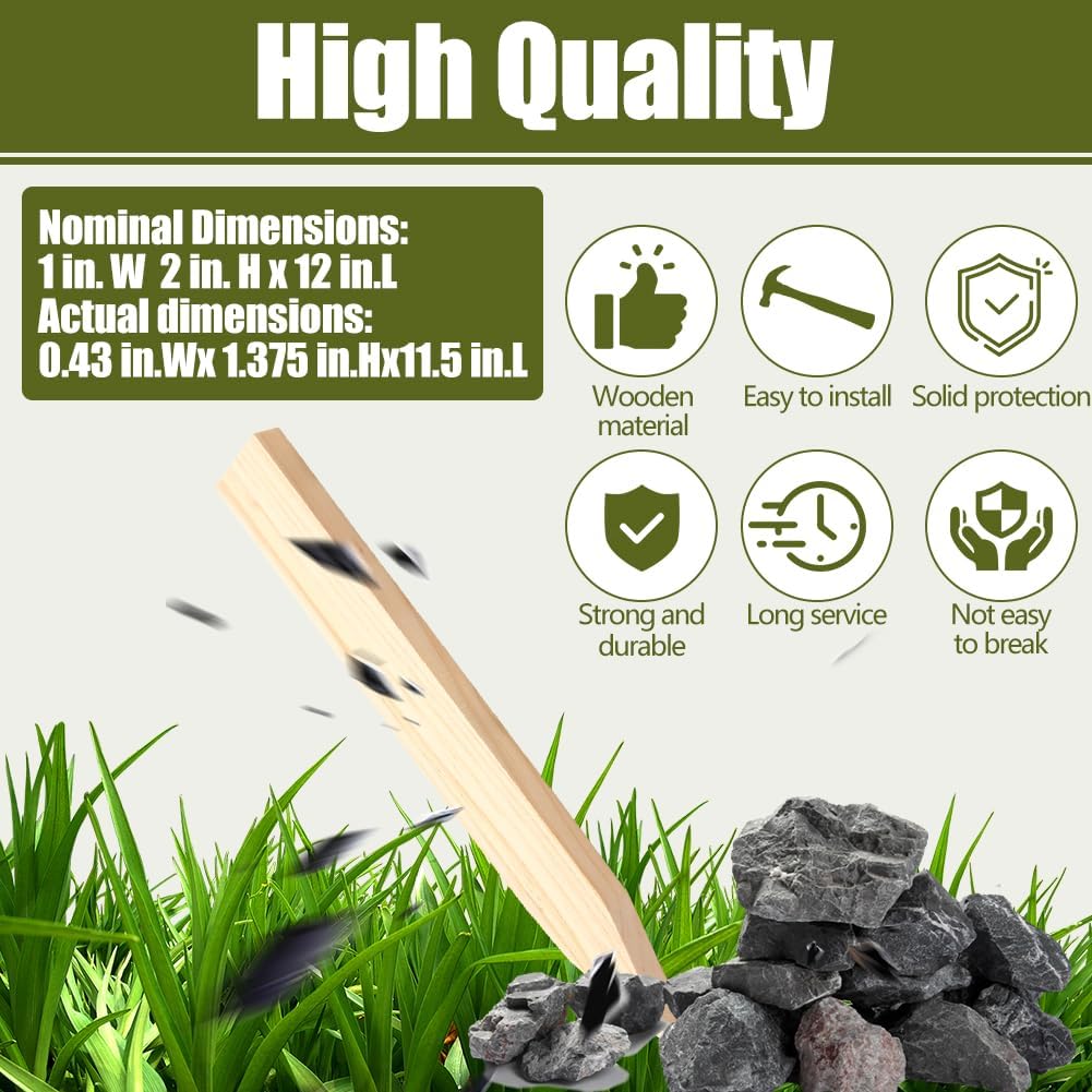 20 Pack Wooden Yard Stakes, 12 Inch Wooden Garden Stakes for Plants Support, Survey Stakes and Sigh Posts for Fence, Yard, Farm, and Professional Grade Boundary Marking (20 Pack, 12 Inch)