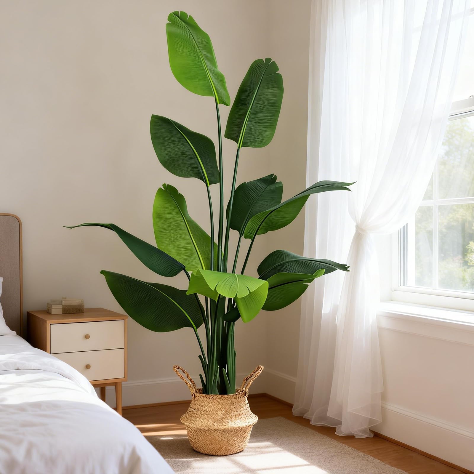 Plante Artificielle Oiseau de Paradis 170 cm, Palmier Tropical Artificiel avec 11 Feuilles, Plantes artificielles en Pot pour l'intérieur et l'extérieur, Maison, Salon, Bureau, Jardin