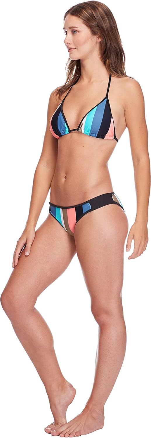 Body Glove Women's Standard Flirty Surf Rider Bikini Bottom Swimsuit, Stripe it up Storm, Medium