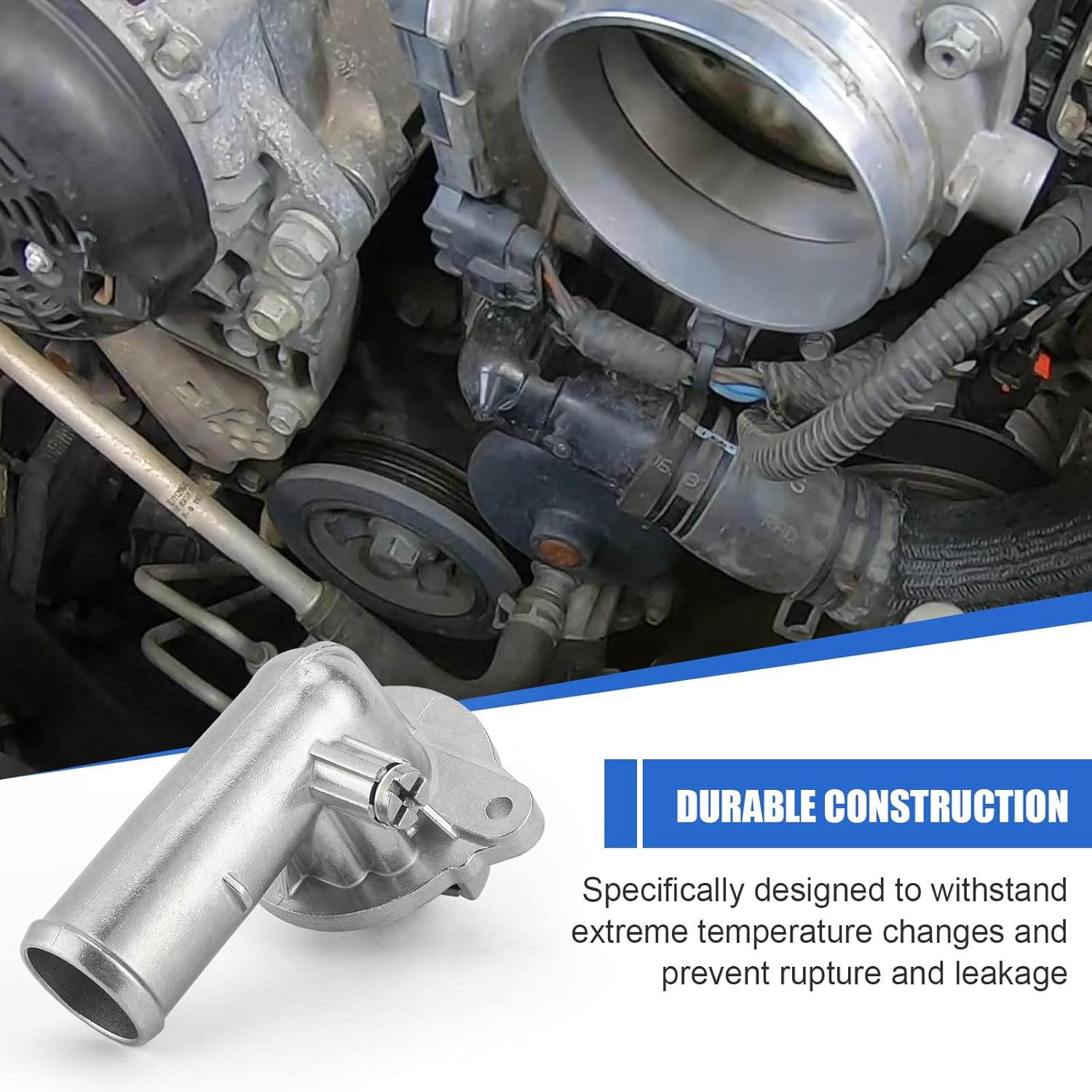 Upgrade Aluminum Thermostat & Housing Assembly for Jeep Grand Cherokee 2011-2015 Wrangler 2012-2017 Wrangler JK 2018, Dodge Durango 2011-2015 - Replaces 05184651AF 902-852 5184651AG 5184651AF