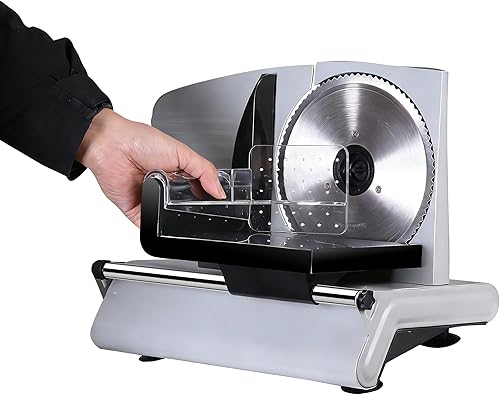 Miniatura 9 de SUPER DEAL Cortador Eléctrico Premium de Carne para Alimentos - Hoja de Acero Inoxidable de 7.5 Pulgadas para Cocina Hogar, Deli, Carne, Alimentos