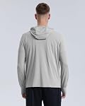 Locachy UPF 50+ Protection contre le soleil Outdoor Léger Zip Veste à capuche Longue Manches Pêche Hiking Performance Shirt pour homme