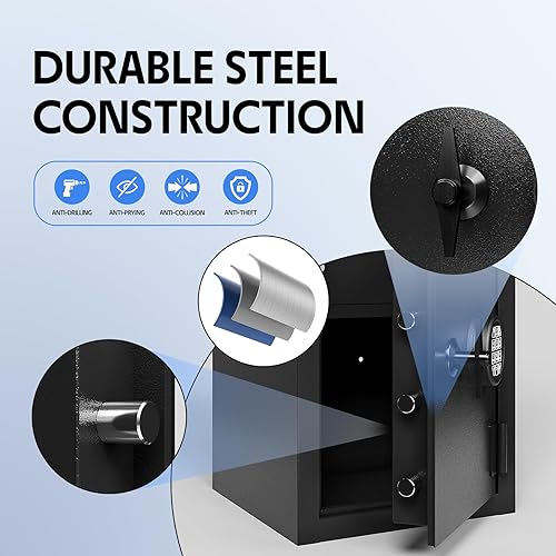 Miniatura 3 de Caja fuerte con ranura para caídas de 4.0 CUB, caja fuerte para depósito de dinero de negocios, caja fuerte con compartimento interno de bloqueo con