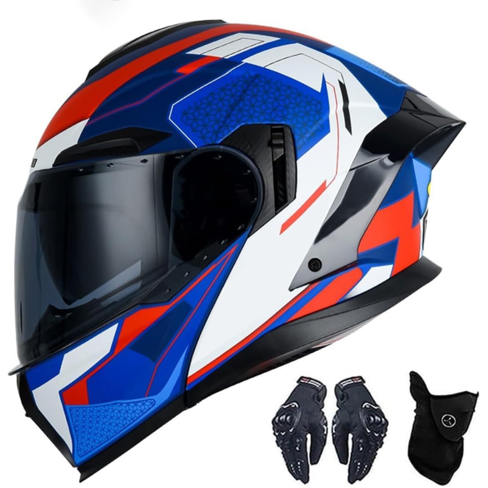 Kask motocyklowy Flip Up Modułowy Kask Integralny Kask Integral ECE Integral Modułowy Kask Motocyklowy z podwójną soczewką O, L = 59 ~ 60 cm