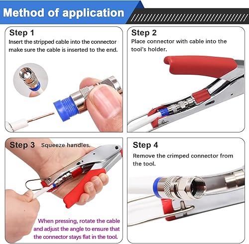 Miniatura 3 de mxuteuk RG59 RG6 - Kit de herramientas de compresión coaxial de compresión coaxial + herramienta de compresión coaxial mxuteuk ajustable RG6 RG59