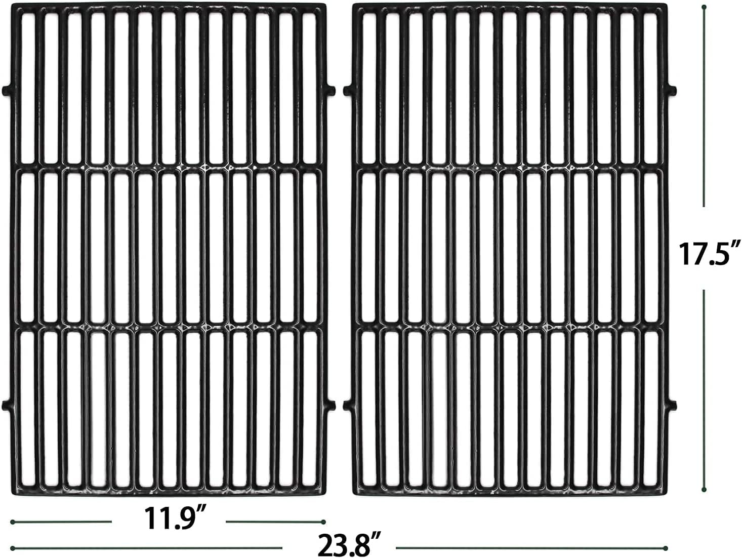 Cast Iron Grill Grates for Weber Spirit 300 E-310 S-310 Series, for Weber Genesis Silver B/C Gold B/C, 17.5 x 11.9 inch Cooking Grids for Weber Spirit 3 Burners Series Grills(Set of 2)