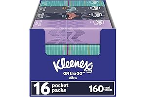 Kleenex Pocket Packs Travel Size: 16 Individually Wrapped Soft Tissues with CleanSeal Technology