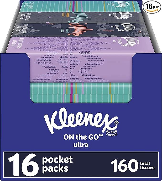 Kleenex 16 Pocket Packs (10 per pack), White, Box