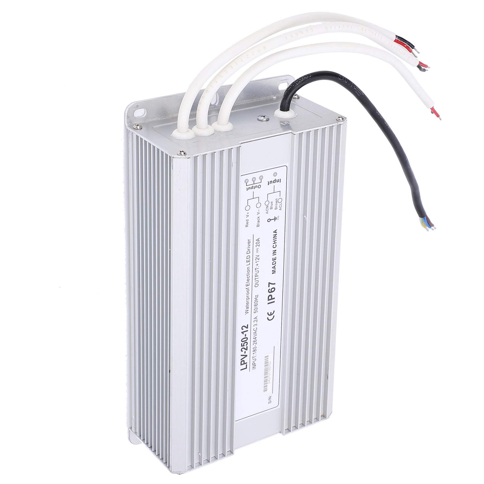Hyuduo Wodoodporny Sterownik LED Transformator, DC12V 250W IP67
