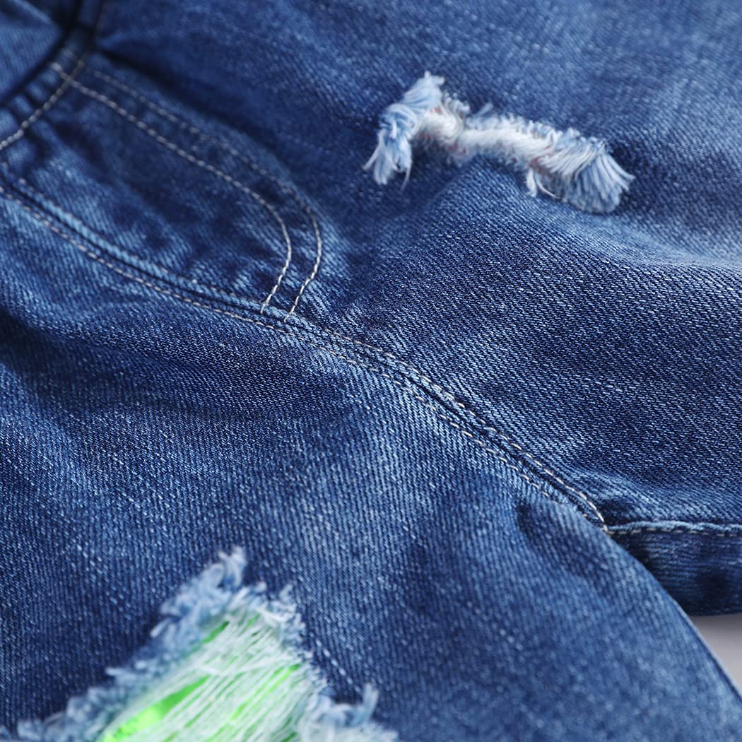 KIDSCOOL SPACE Vaquero rasgado Para bebé, Pantalones de mezclilla desgastados Con Cintura elástica Para niños pequeños