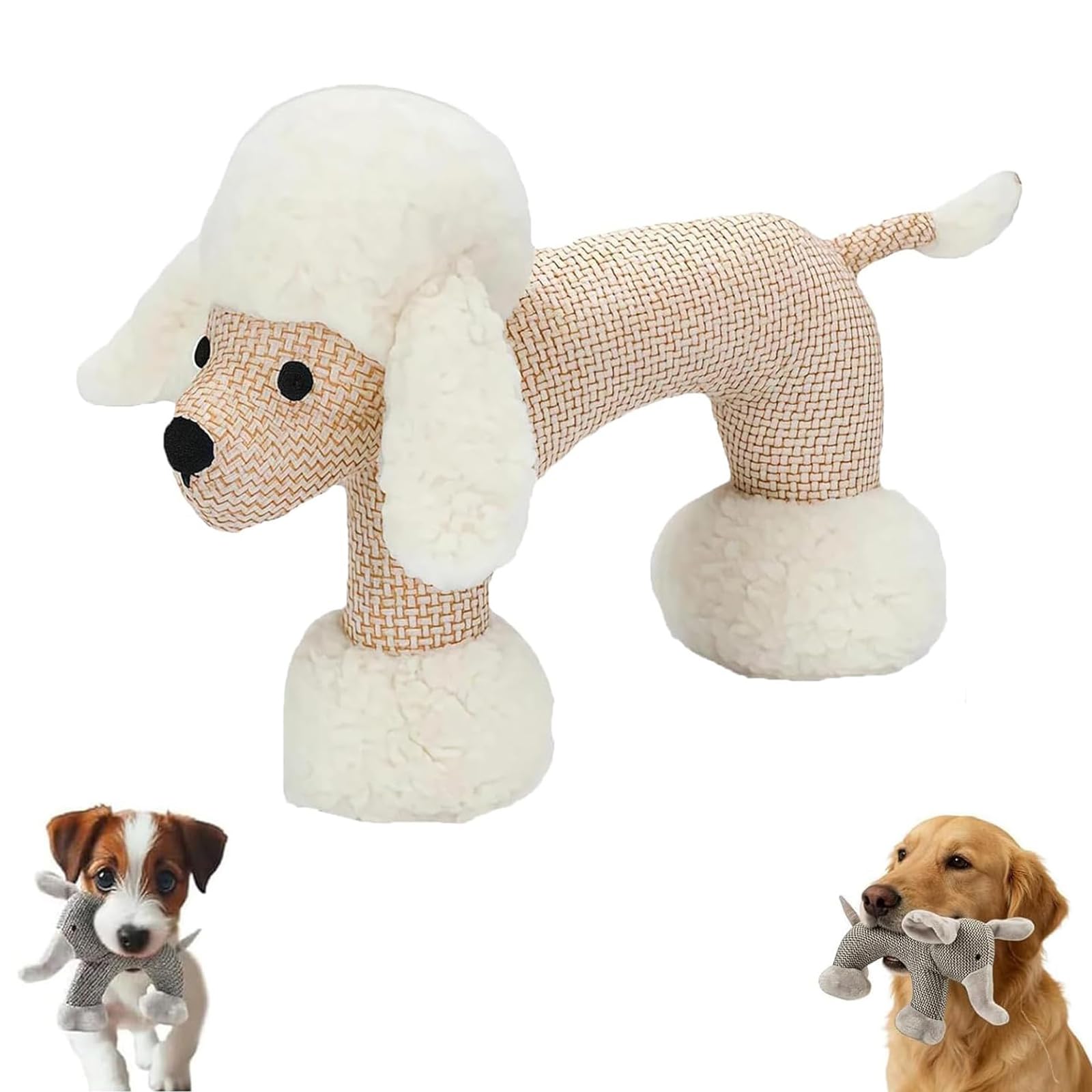 GUUTHQOR Petlori Linen Safari Companions, Squeaky Dog Chew Animals, Indestructible Dog Toys,indestructible Dog Toys for Aggressive Chewers,for Small, Medium & Large Dogs (#D)