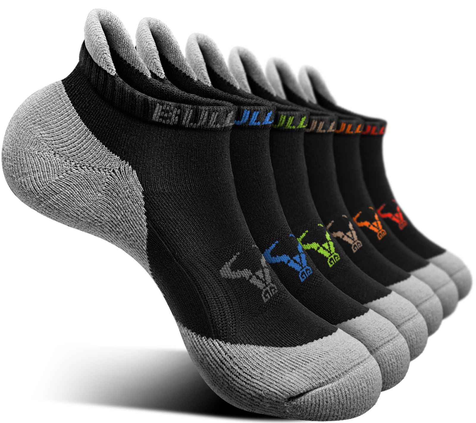 BULLIANT Women Athletic Ankle Running Socks Multi-Pack Cushioned No Show