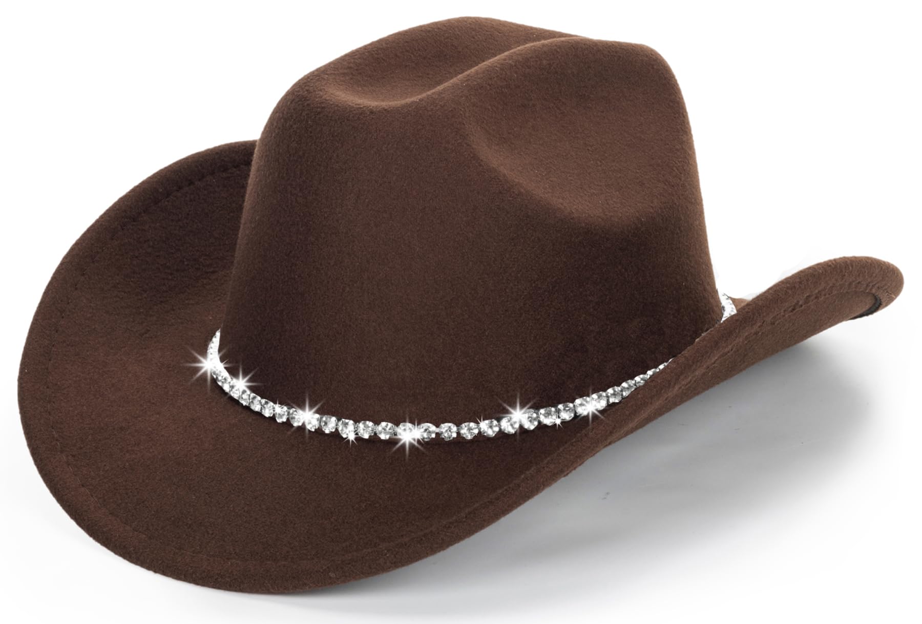 Orecchini Pendenti Western Donna Con Cappello Da Cowgirl E Nappe Di Strass - Accessorio Per Concerti Country