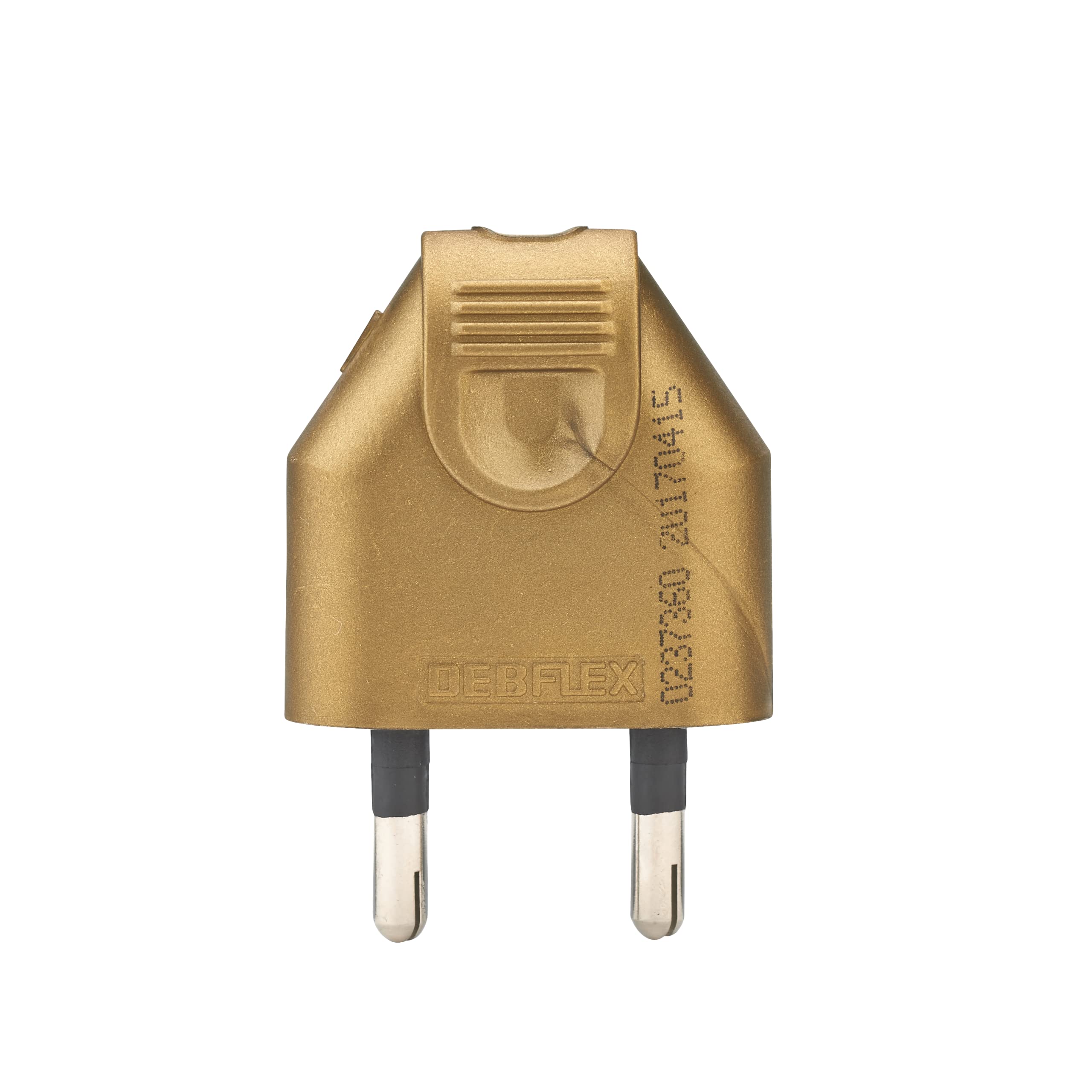 Debflex Elektrostecker 220V – Männlicher Stecker Mit 4mm Pins, Gerade Bauform, Goldfarben