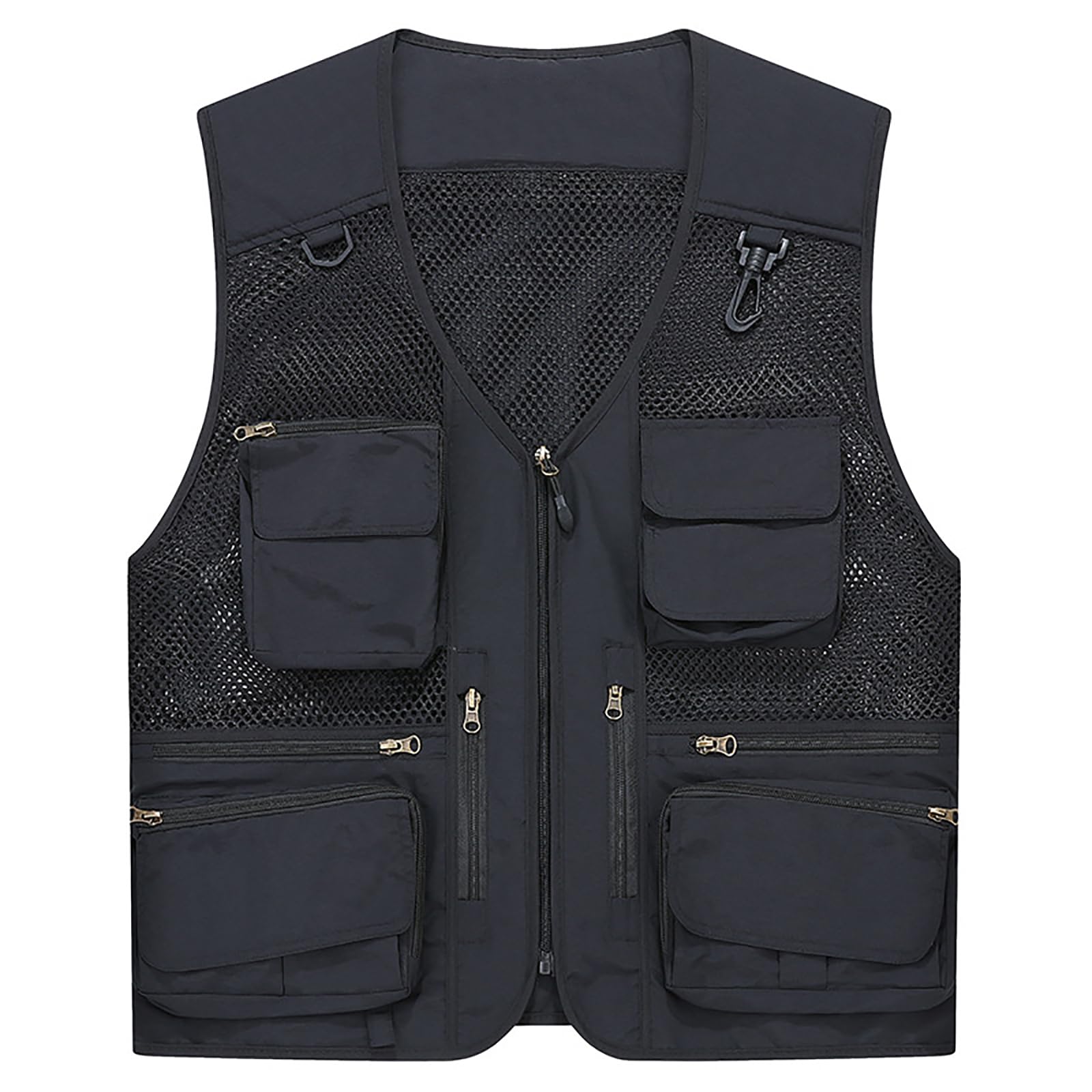 Chaleco de Pesca Secado Rápido para Hombres Multibolsillos Chaleco de Trabajo Transpirable(Size:4XL,Color:Navy Blue)