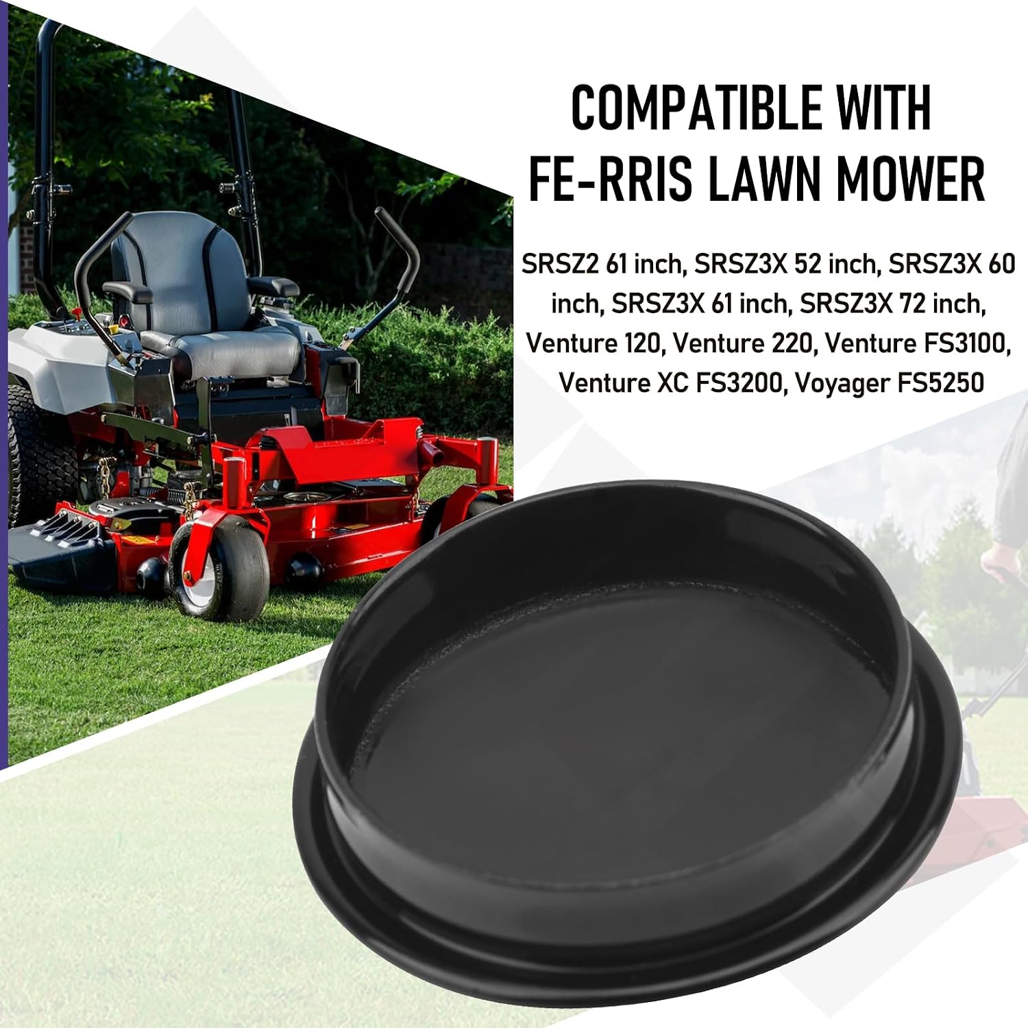 5109845FS Low Profile Grease Cap Compatible with Fe-rris Lawn Mower, Replaces 5100882 5102929 5109845 5102929YP, Also fit for Snap-per S50x pro
