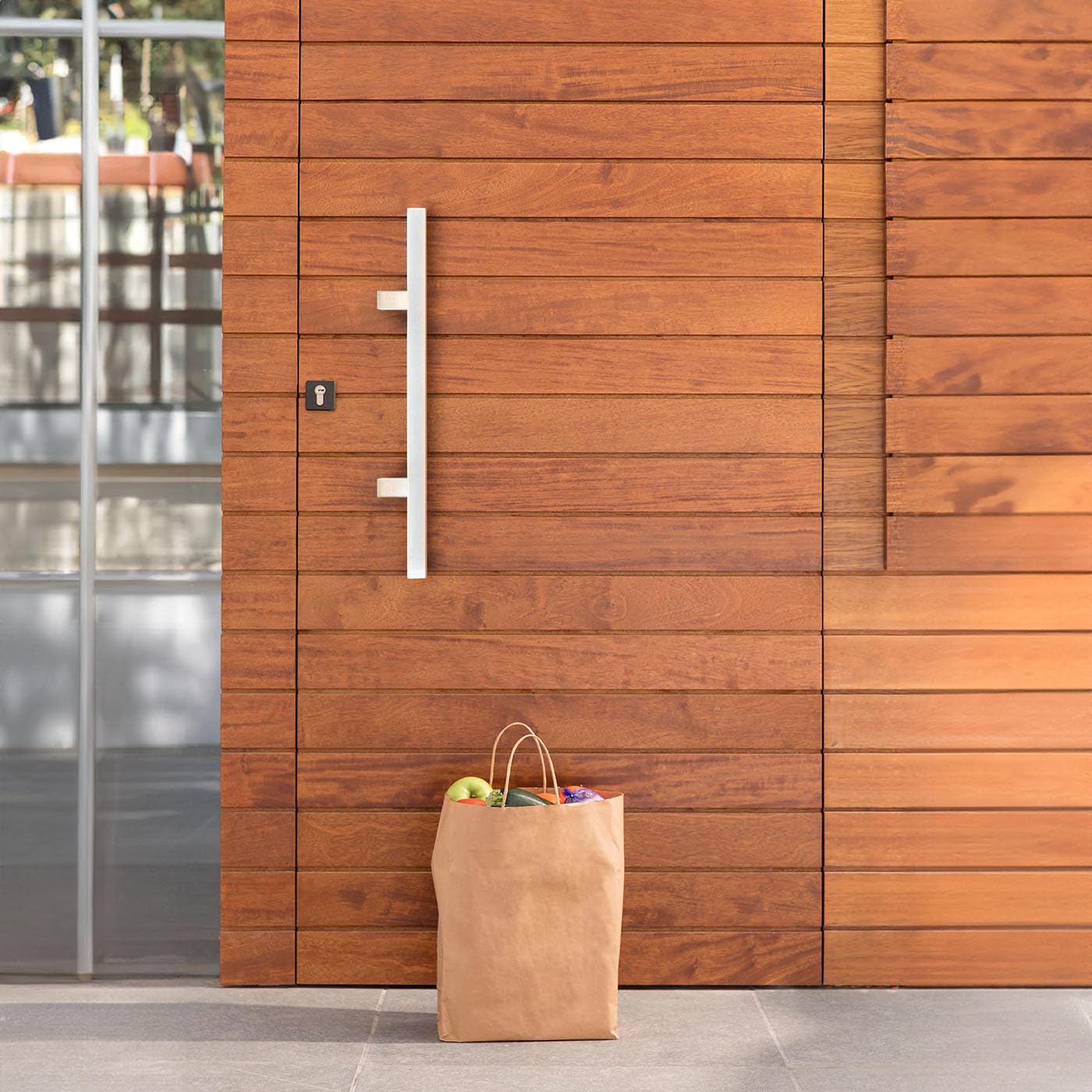 PINOX Pochwyt do drzwi dwustronny prostokątny 200x300 skośny 45° INOX Satyna