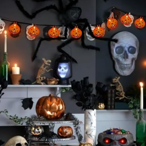 Miniatura 6 de Guirnalda de luces de globos oculares de 7 pies con 10 luces multicolor (15 mini lámparas moradas), certificación UL, resistente al agua para