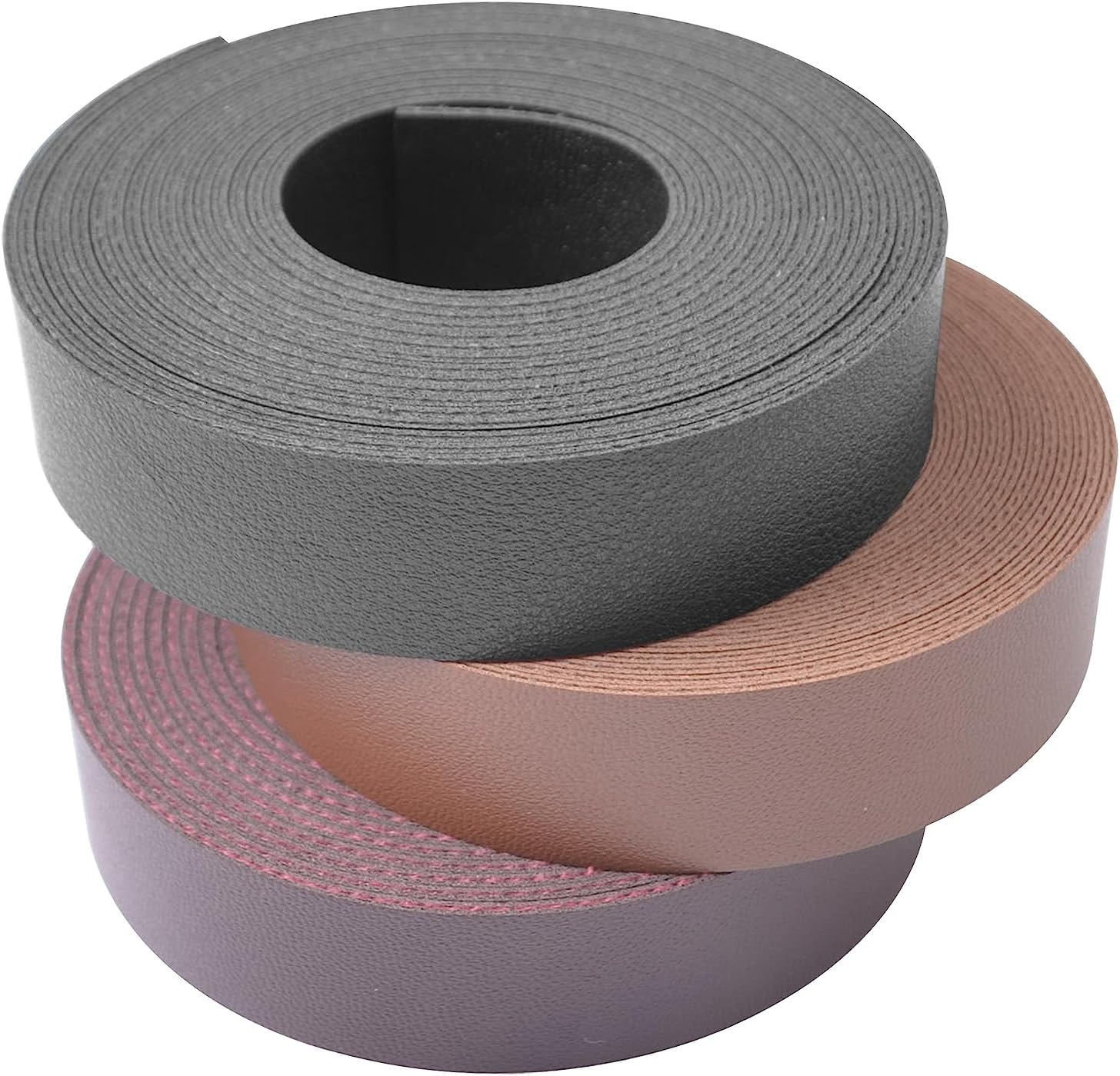 Wento 3/4''x72'' Double Sided Faux Leather Strips Double Color Leather Straps Vegan Leather Faux Leather Fabric Strips 3 Color Mixed