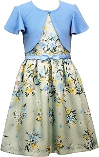Girl's Easter Dress - Floral Dress with Short Sleeve Cardigan for Baby, Toddler, Little and Big Girls - Buy now
