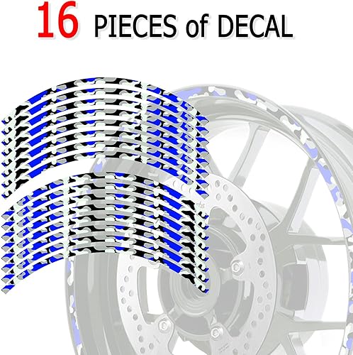 Vista 32 de MC MOTOPARTS Pegatinas de llanta exterior de 17 pulgadas C02B compatibles con YZF R125 MT125 MT07 MT10 MT25 FZ25 MT03 (rojo)